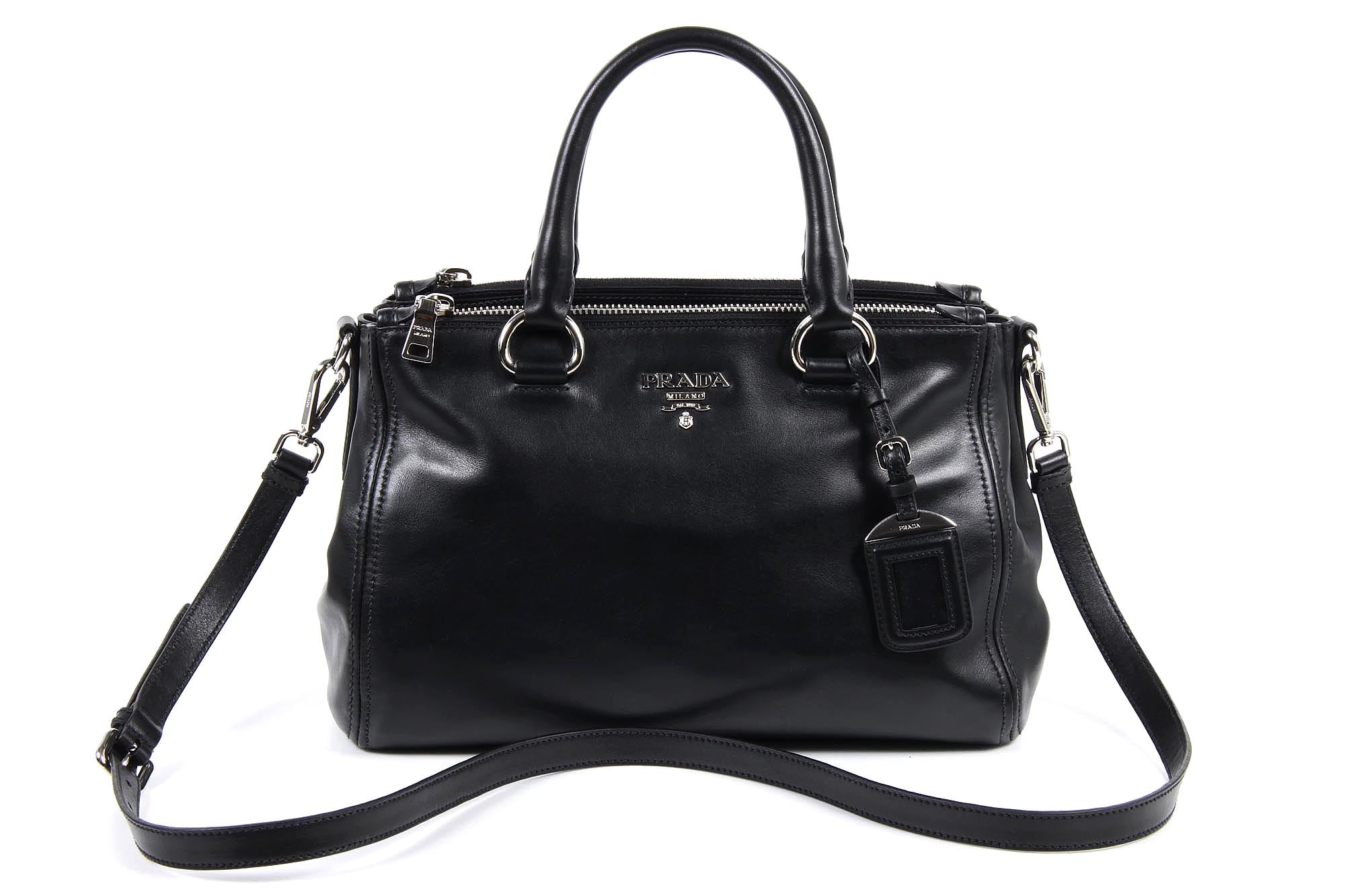 Bolso de compras Prada BN2866 Nero Soft Calf