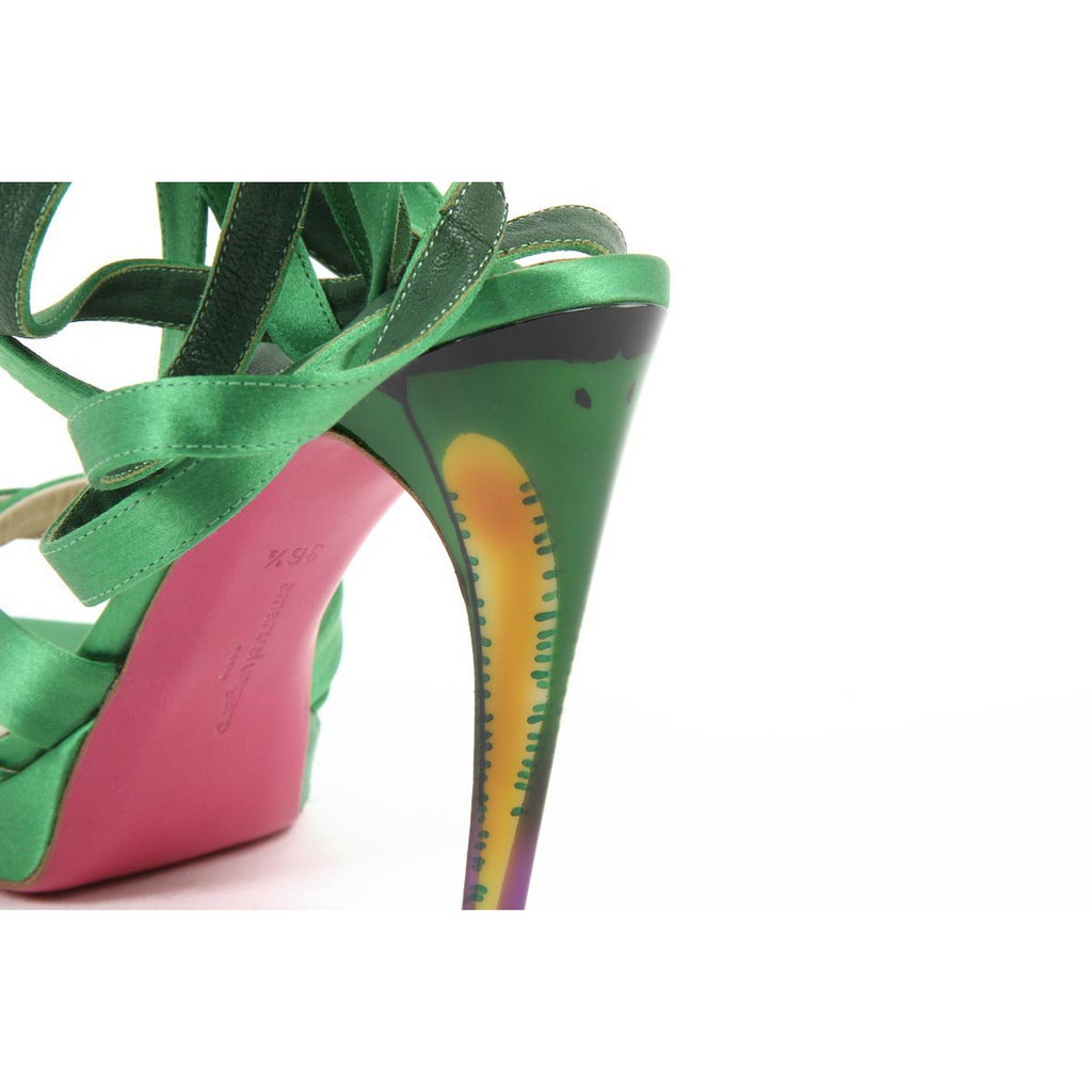 Sandalia Mujer Emanuel Ungaro SS09 IG2 VERDE SATINADO