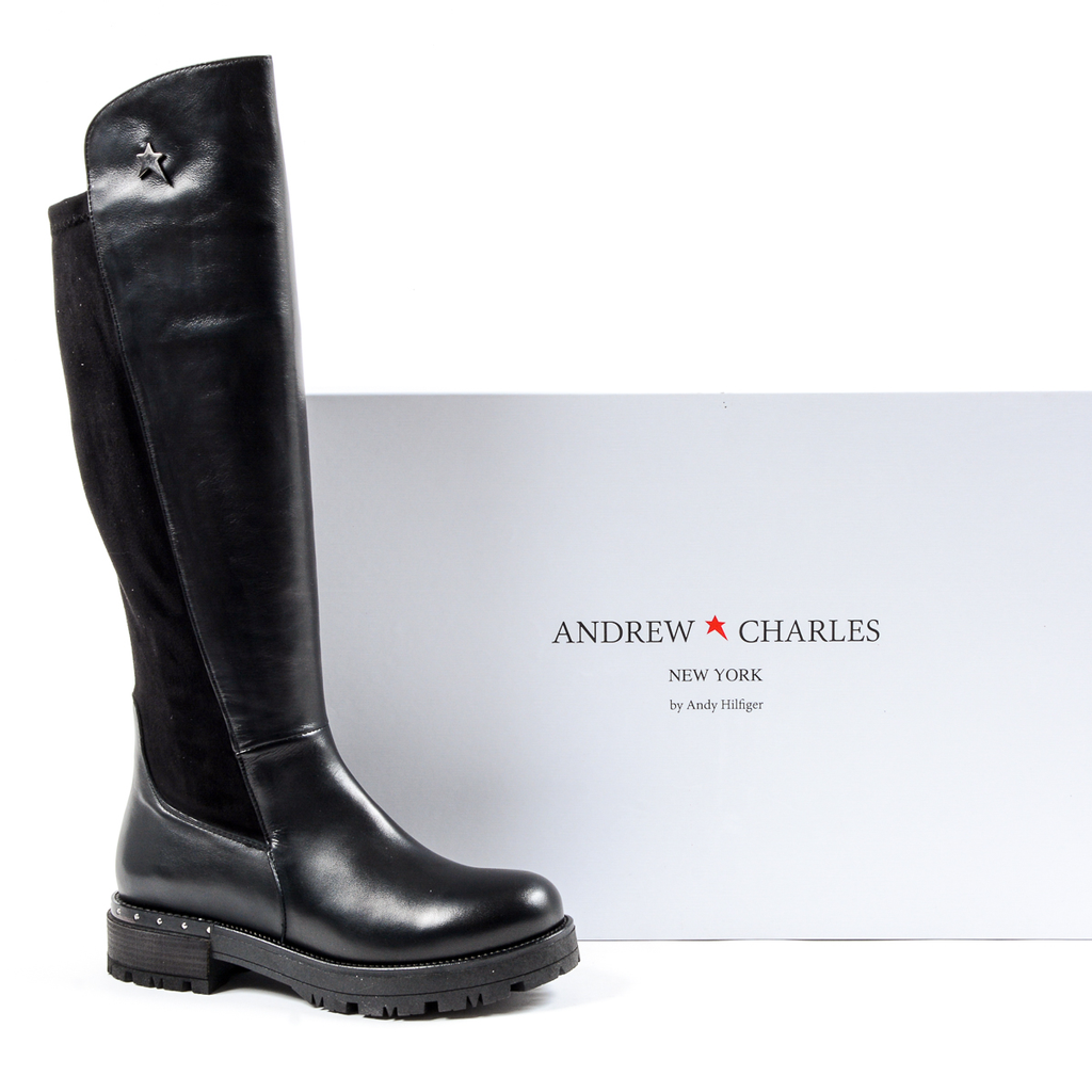 Andrew Charles Womens High Boot Black PAT