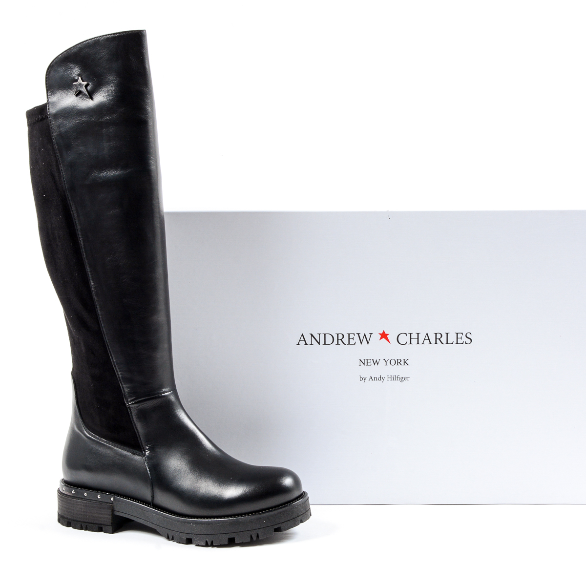 Andrew Charles Womens High Boot Black PAT