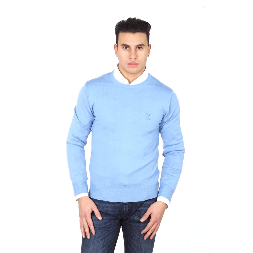 Jersey cuello redondo hombre V 1969 Italia 9800 GIROCOLLO AZZURRO