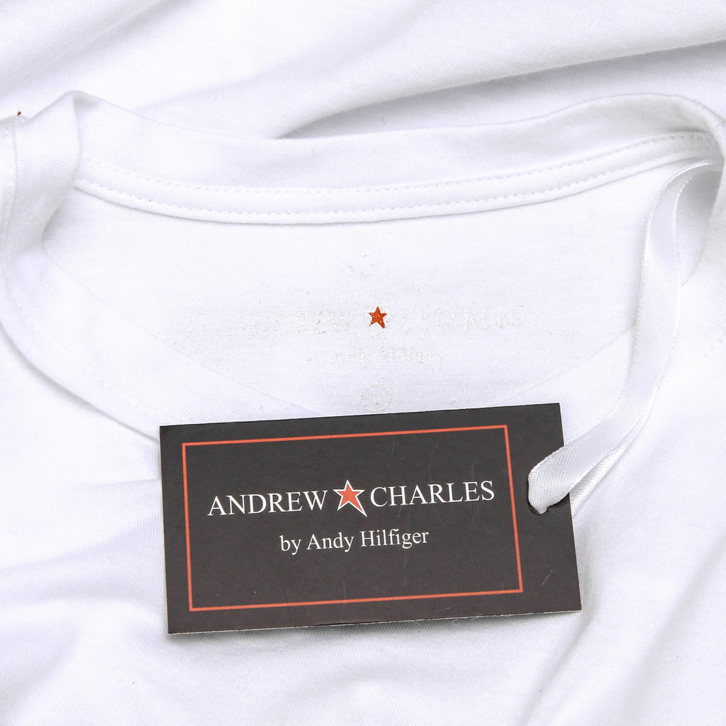 Camiseta Andrew Charles para hombre, manga corta, cuello redondo, blanca, KEITA