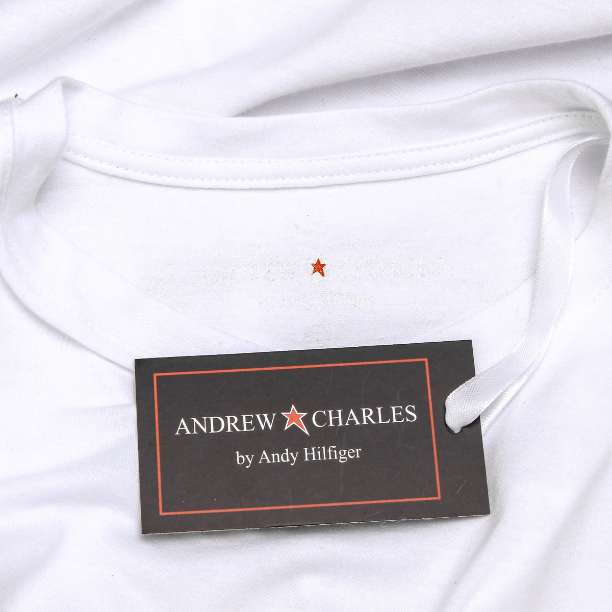 Camiseta Andrew Charles para hombre, manga corta, cuello redondo, blanca, KEITA