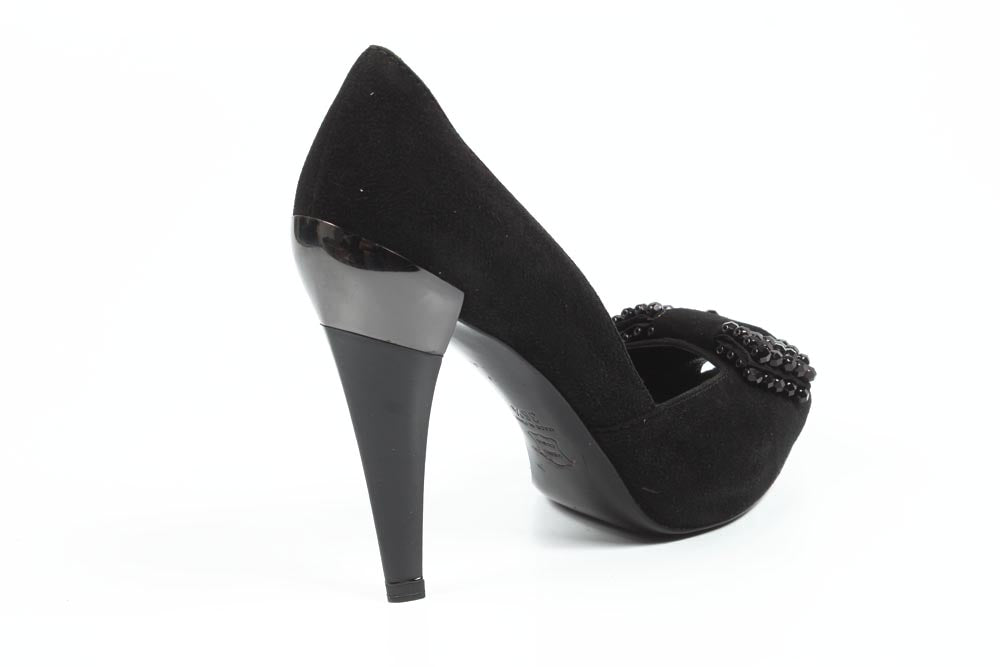 Zapatos de salón de mujer Sebastian Milano con punta abierta 2919 NEGRO