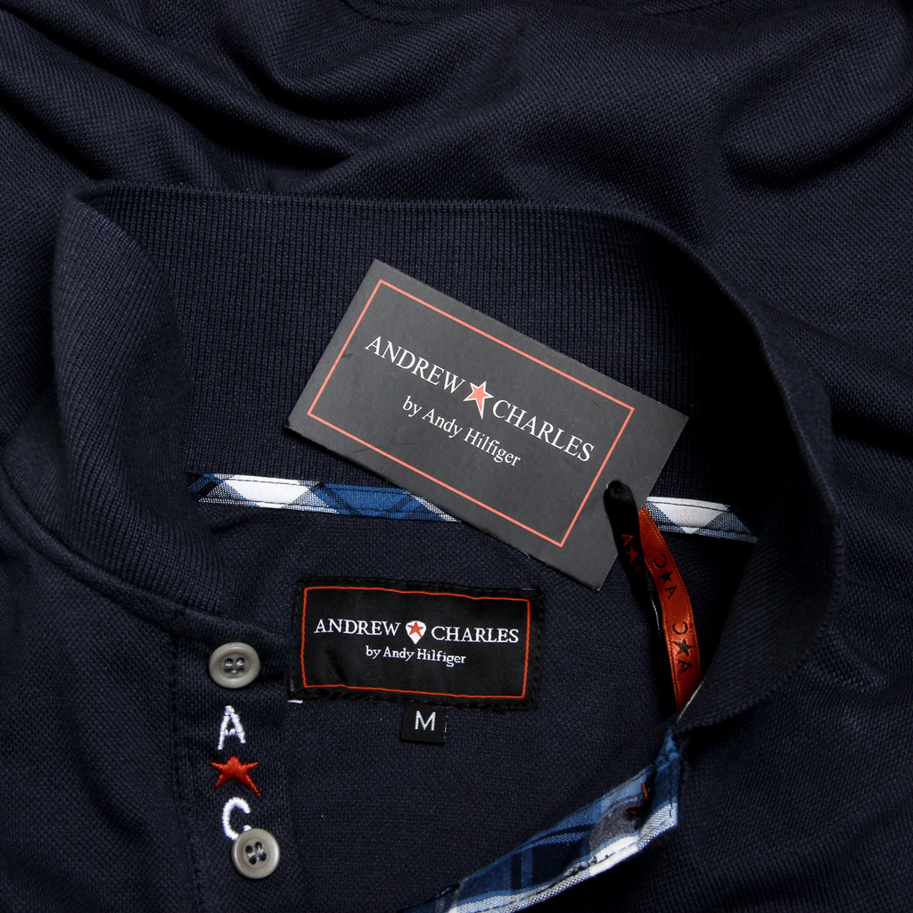 Polo Andrew Charles para hombre de manga corta azul oscuro SEMELO