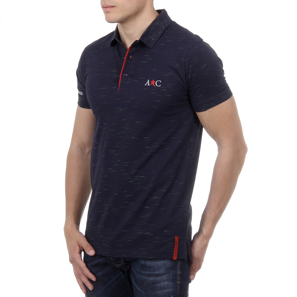 Andrew Charles Mens Polo Short Sleeves Dark Blue RYAN