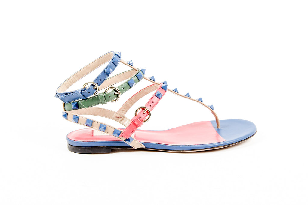 Sandalias planas con tira al tobillo para mujer Valentino KW2S0812 VHE S64