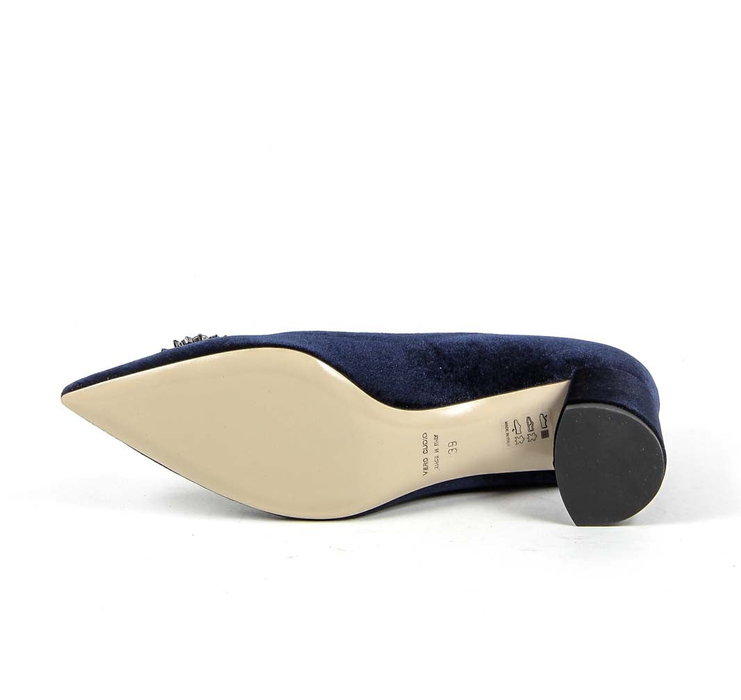 Zapatos de salón para mujer V 1969 Italia 3109244 VELLUTO BLU ROYAL