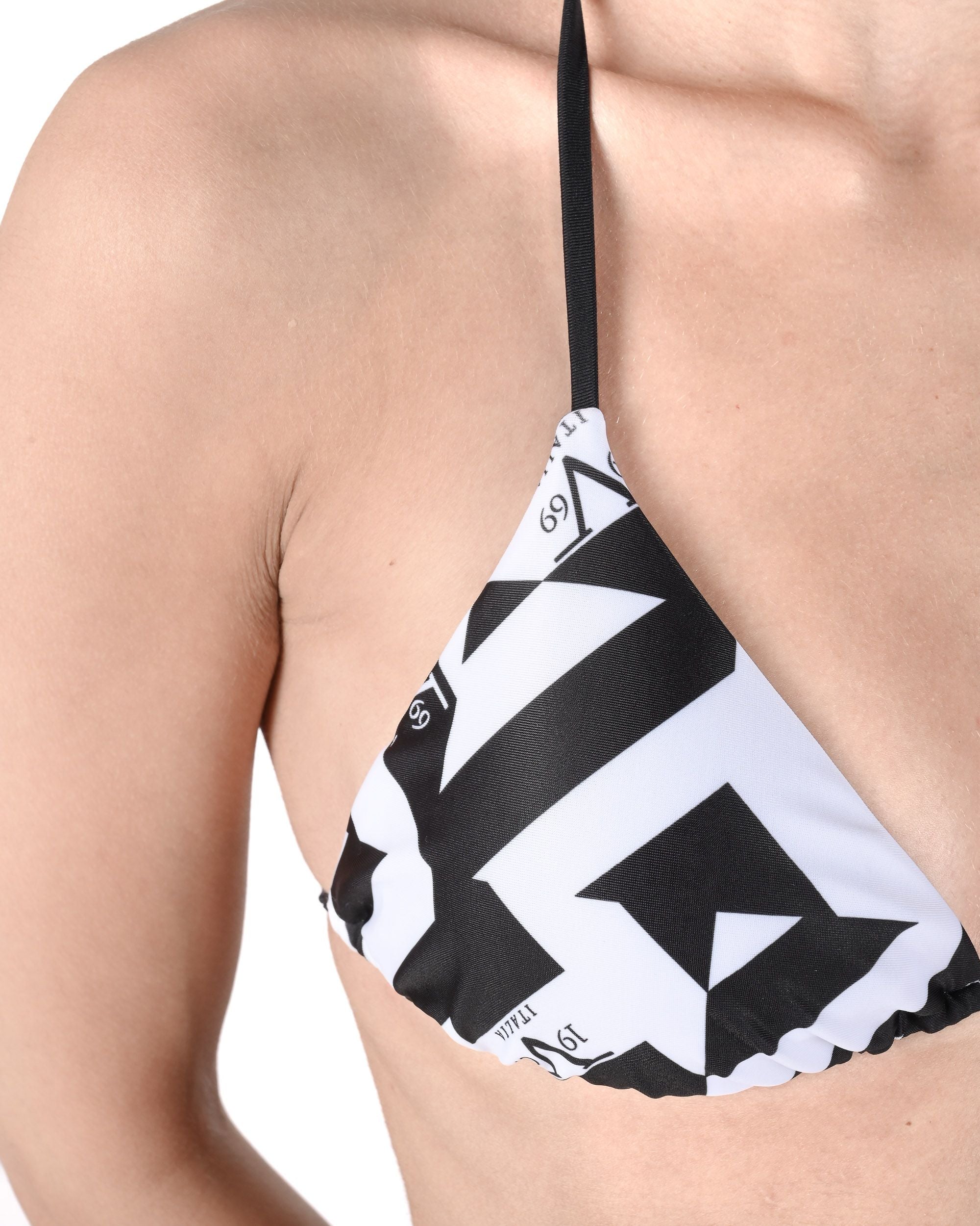19V69 Italia Womens Swimwear Top VSC1WTP06 BLACK WHITE