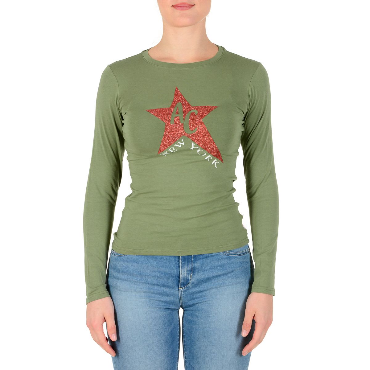 Camiseta de manga larga para mujer Andrew Charles By Andy Hilfiger TS602 031002 FENIX GREEN S8