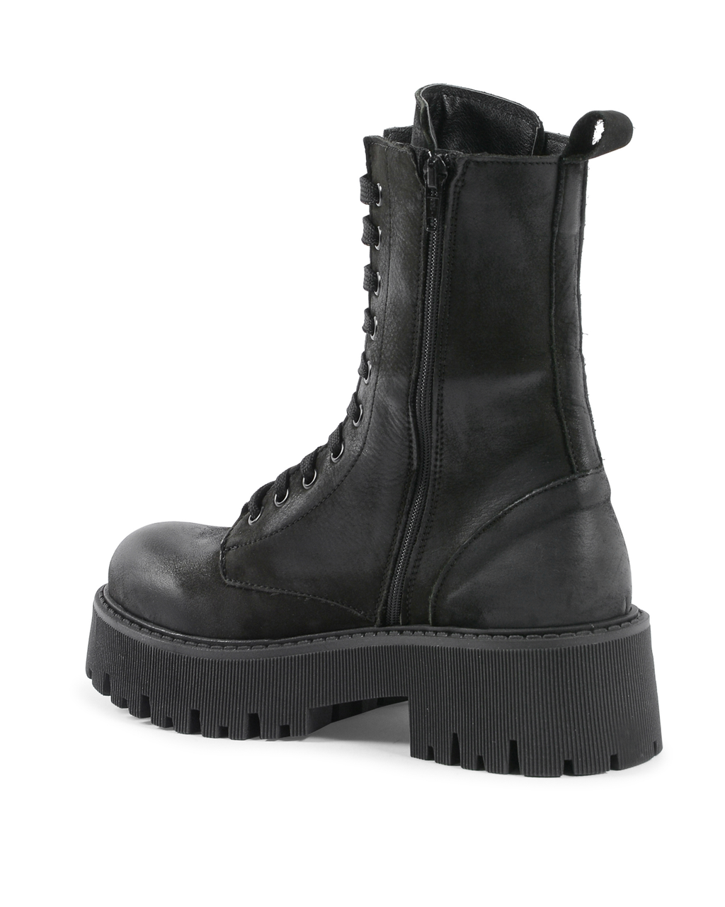 19V69 Italia Womens Short Boot Black 10-V NABUK NERO