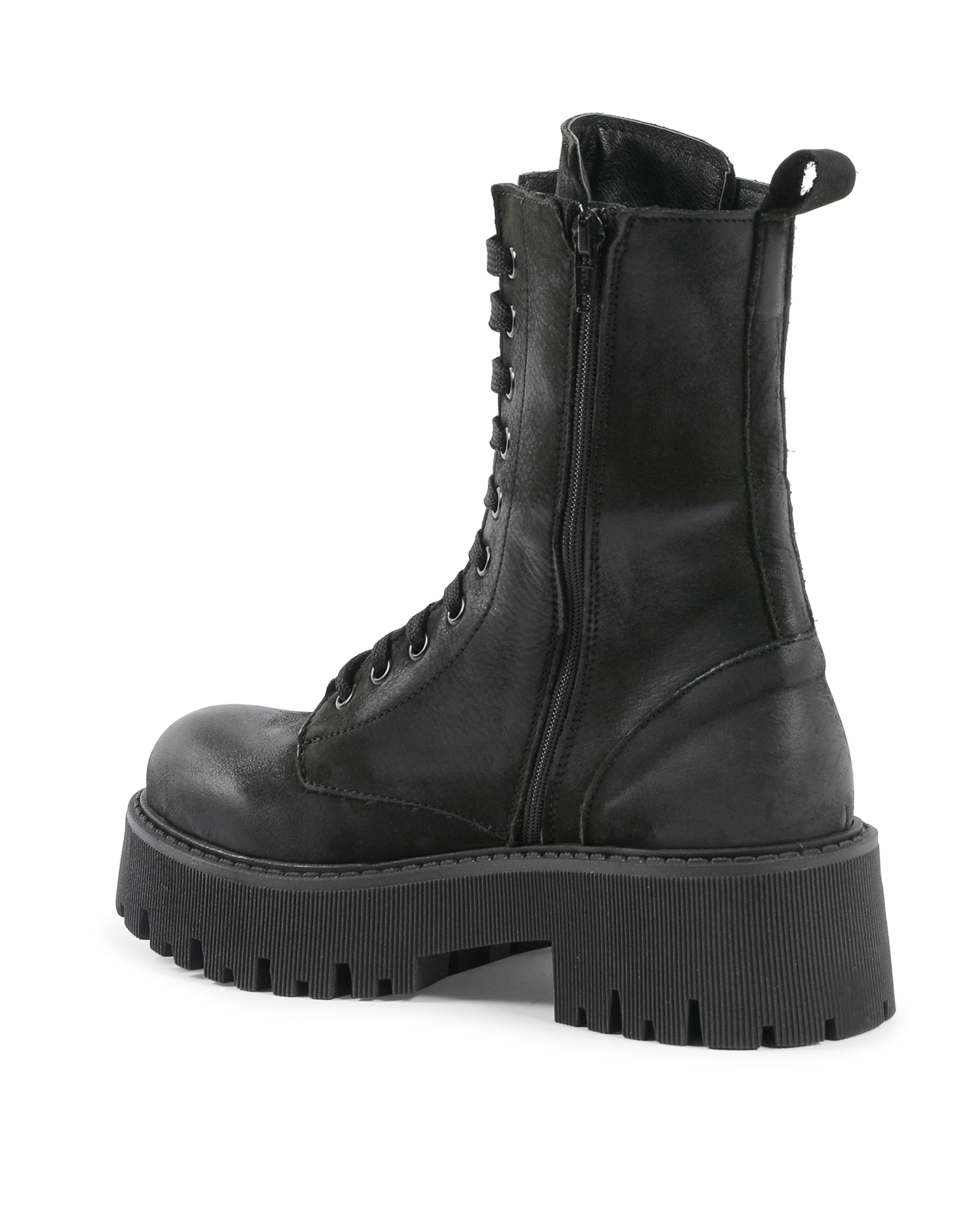 19V69 Italia Womens Short Boot Black 10-V NABUK NERO