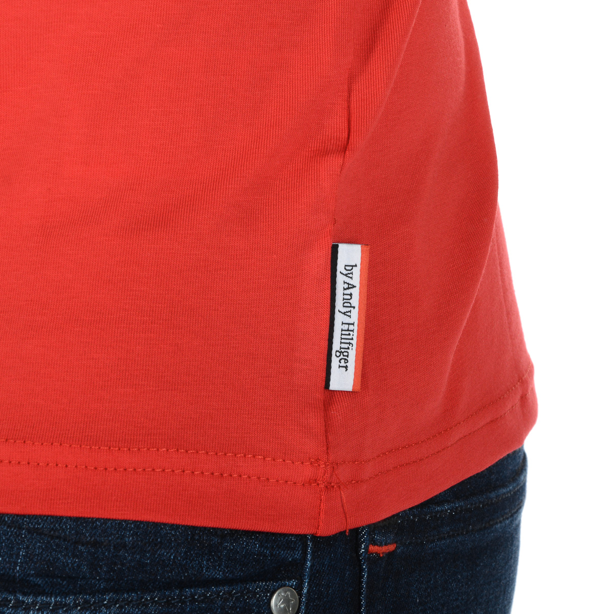 Camiseta Andrew Charles para hombre, manga corta, cuello en V, roja, KENAN