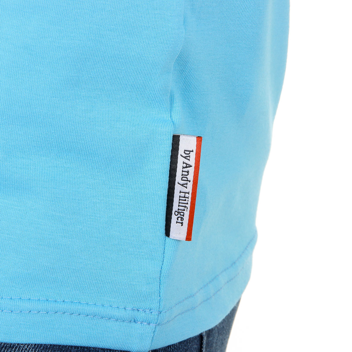 Camiseta Andrew Charles para hombre, manga corta, cuello en V, azul claro, KENAN