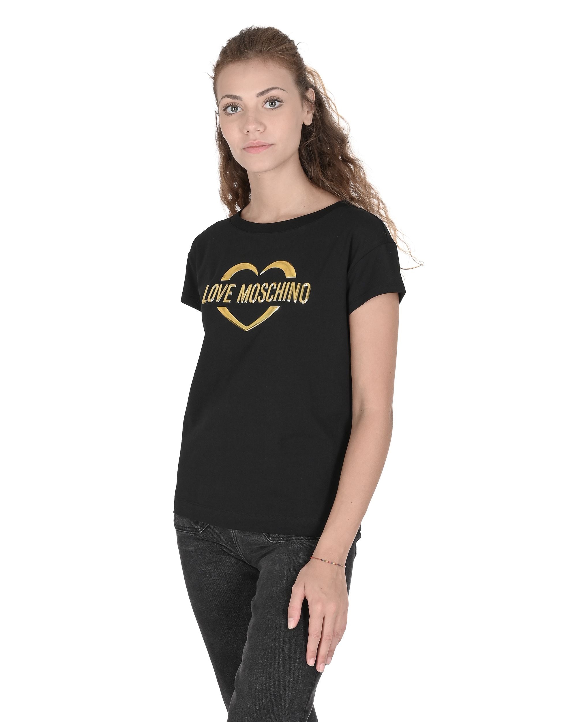 Camiseta Love Moschino para mujer W 4 F30 2R E 1951 C74 NEGRO