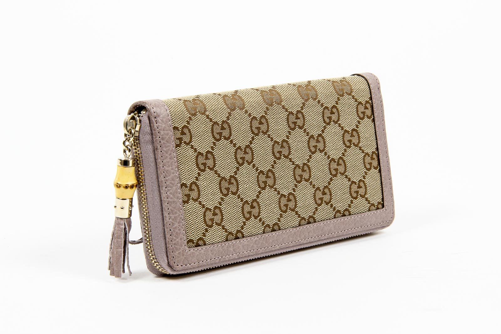 Bolso Gucci de lona con flecos de bambú y cremallera para mujer