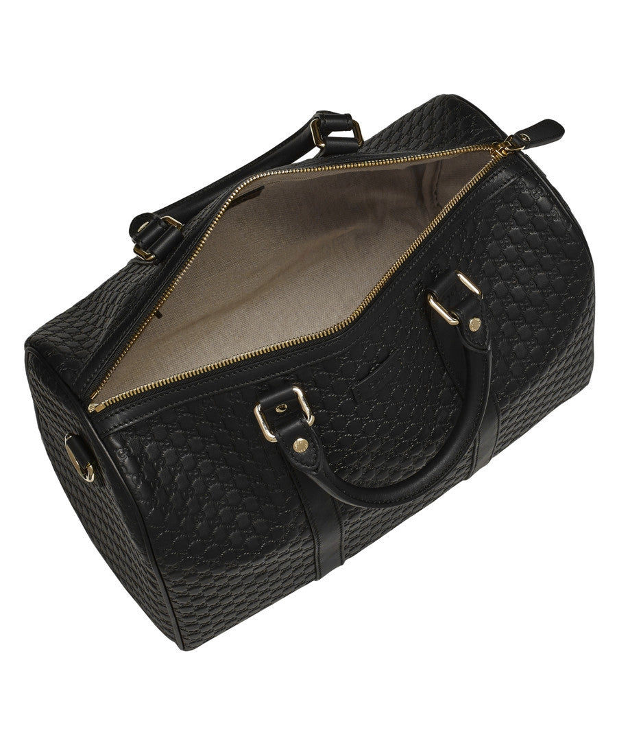 Bolso Boston de piel Gucci Guccissima negro