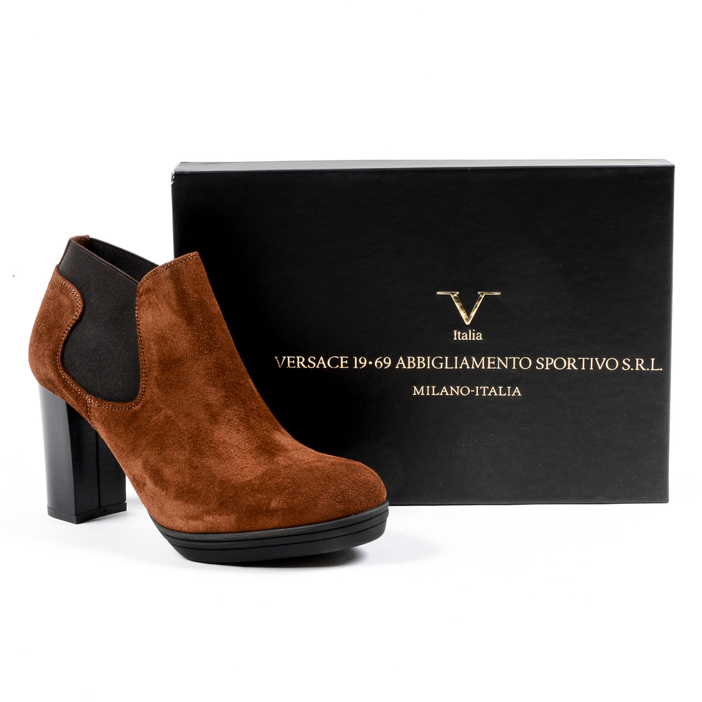 V 1969 Italia - Botines de tacón para mujer, color marrón, GRACY