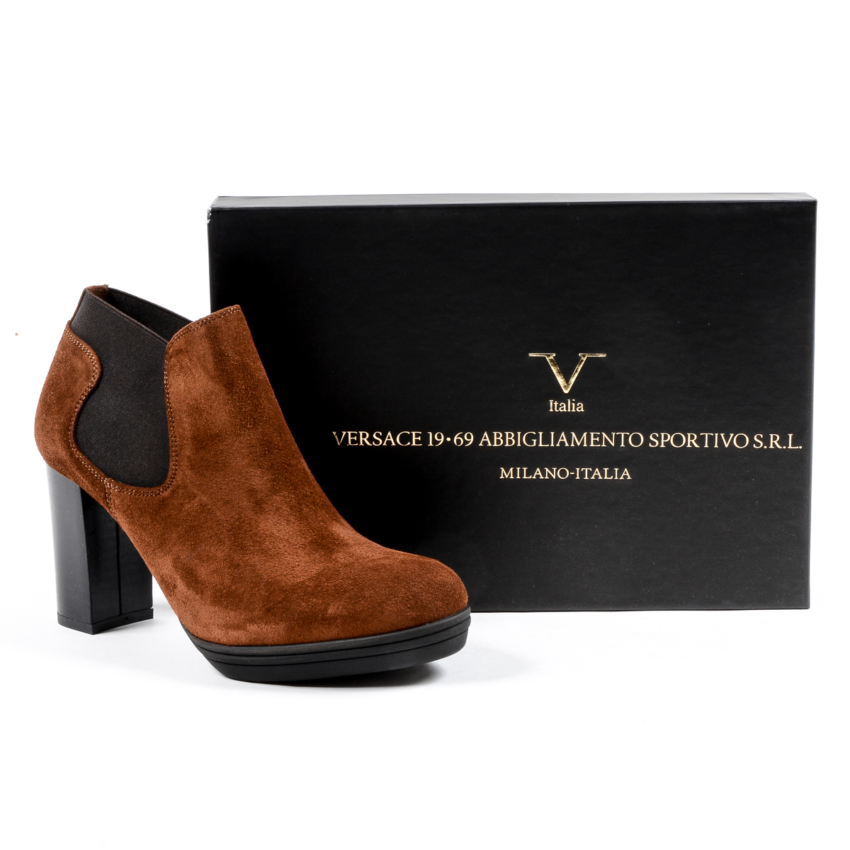 V 1969 Italia - Botines de tacón para mujer, color marrón, GRACY