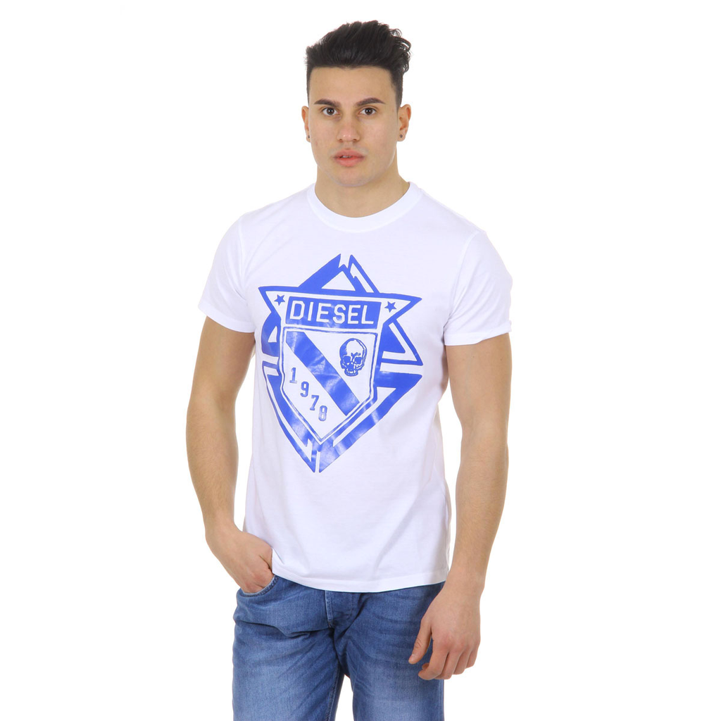 Diesel Mens T-Shirt Short Sleeves Round Neck 00SHBZ 0JAHZ 100 T-SCOD