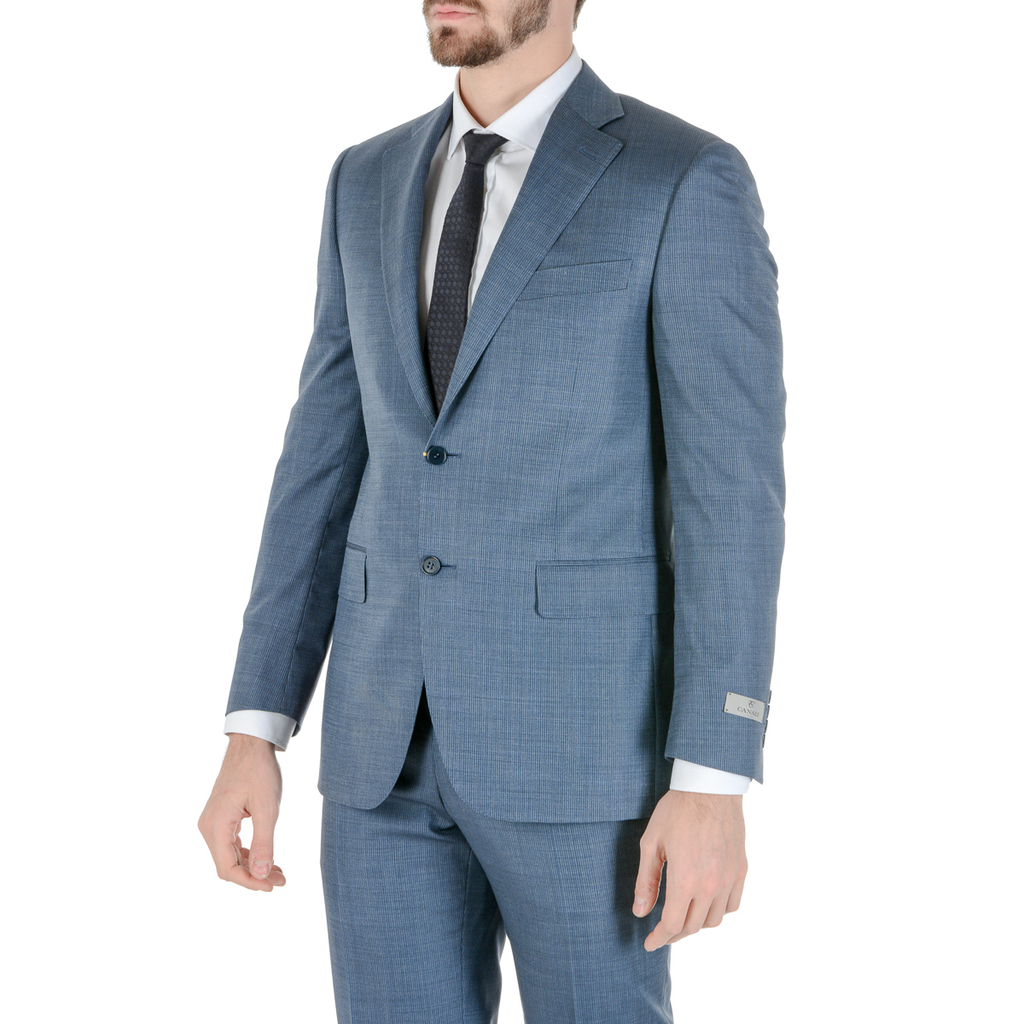Canali Mens Suit Long Sleeves Light Blue