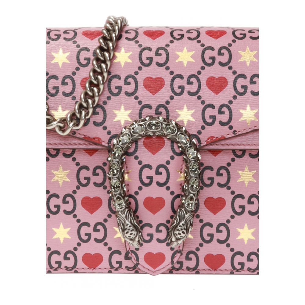 Bolso de hombro Gucci GG Leather Dionysus rosa