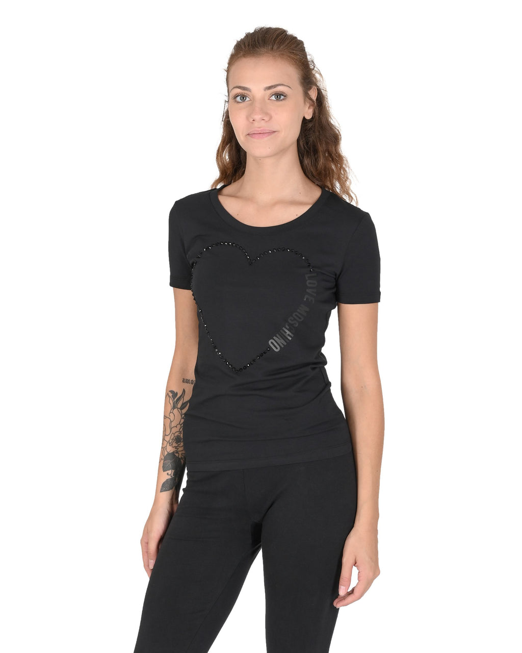 Camiseta Love Moschino para mujer W 4 H19 09 E 2264 C74 NEGRO