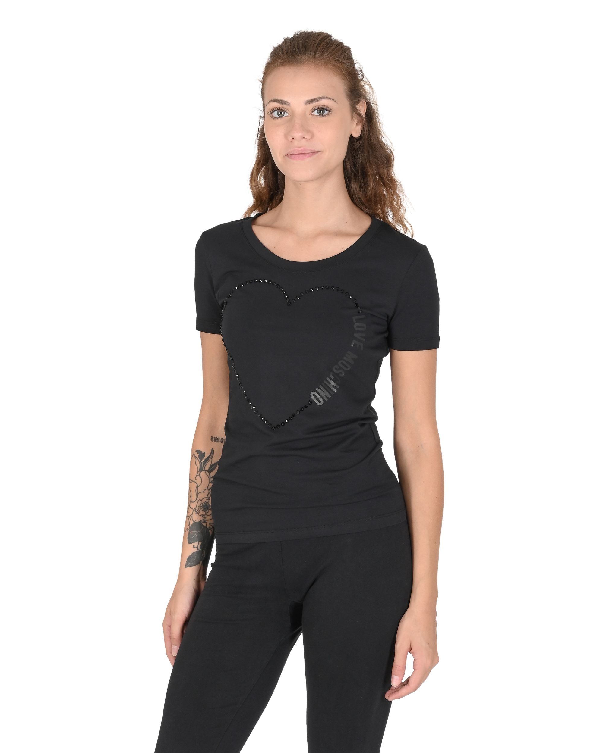 Camiseta Love Moschino para mujer W 4 H19 09 E 2264 C74 NEGRO