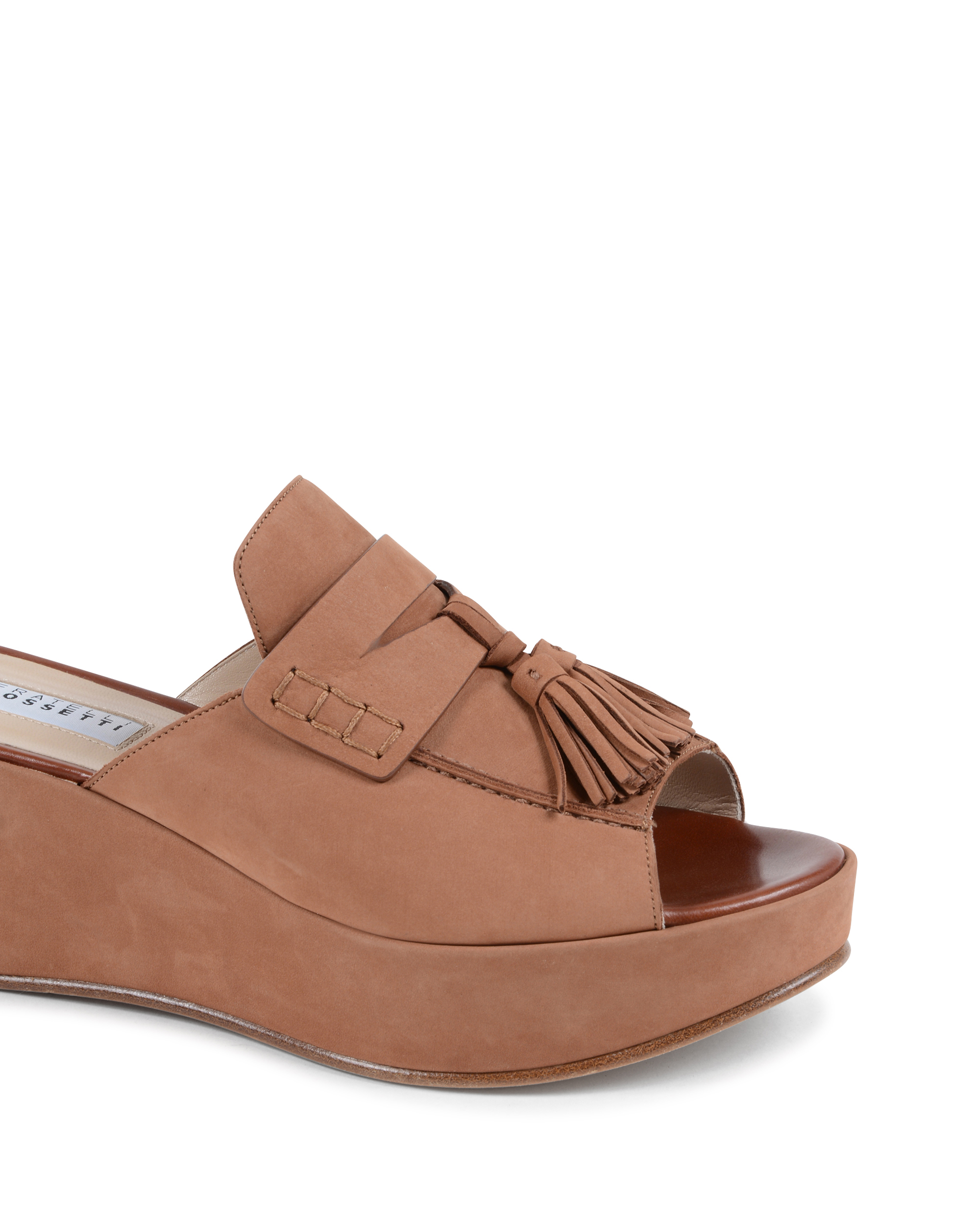 Sandalia con Cuña Fratelli Rossetti Mujer Marrón Claro 66215 NABUK BRIGHT MANDORL