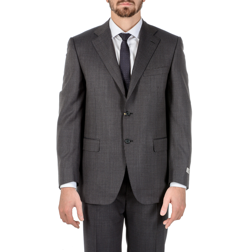 Canali Mens Suit Long Sleeves Dark Grey