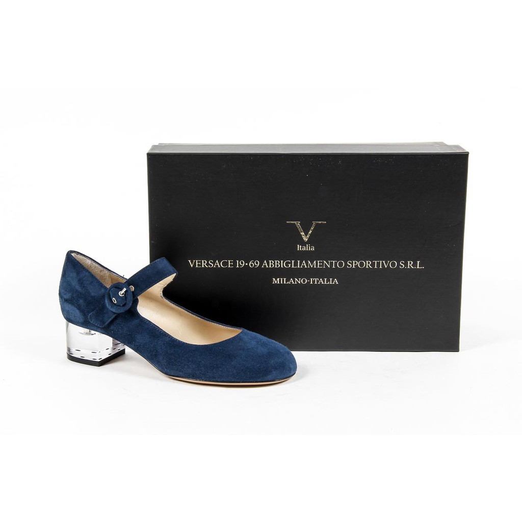 V 1969 Italia Zapatos Mary Jane para mujer 312132 CAMOSCIO BLEU