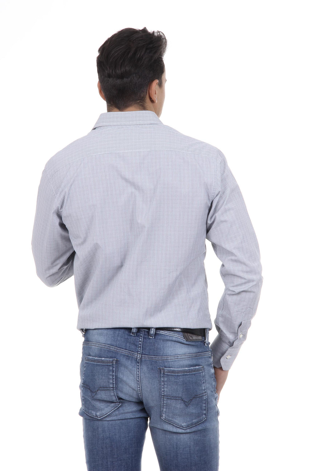 Camisa clásica moderna de corte italiano para hombre V 1969, talla 377, 209