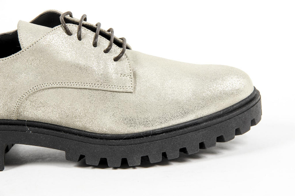 Zapato con cordones para mujer V 1969 Italia C01 LAMINATO ARGENTO