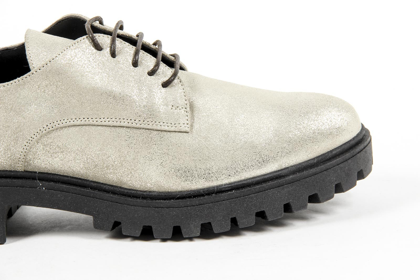 Zapato con cordones para mujer V 1969 Italia C01 LAMINATO ARGENTO