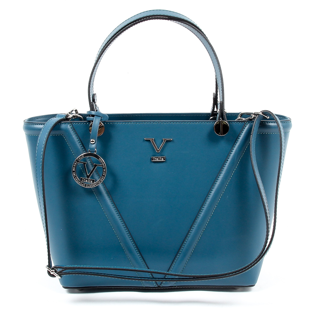Bolso de mano para mujer V 1969 Italia V008-S RUGA PETROLIO
