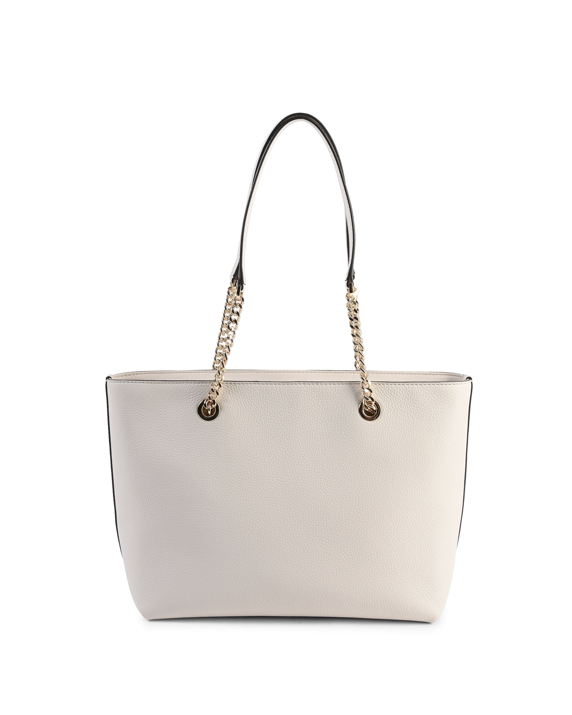 Michael Kors Bolso tote mediano con cadena y cremallera delantera 35F2GTTT2L LT CREAM