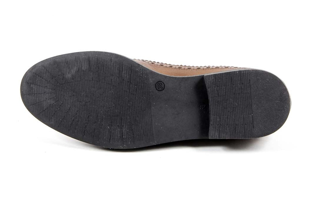 V 1969 Italia Zapato Brogue para Mujer B1670 VITELLO MARRÓN