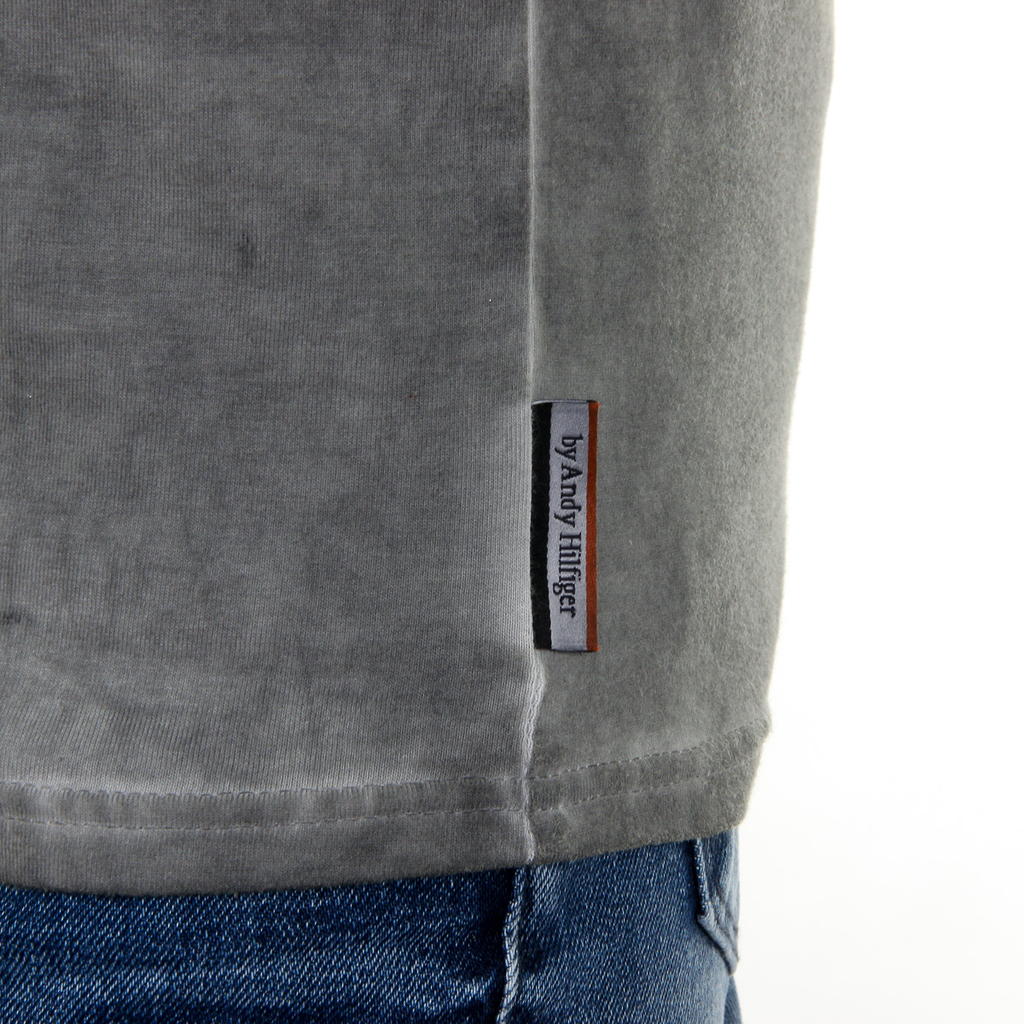 Camiseta Andrew Charles para hombre, manga corta, cuello redondo, gris claro, KARITA