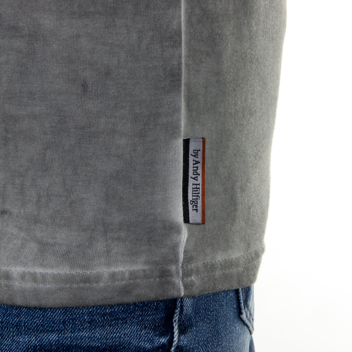 Camiseta Andrew Charles para hombre, manga corta, cuello redondo, gris claro, KARITA