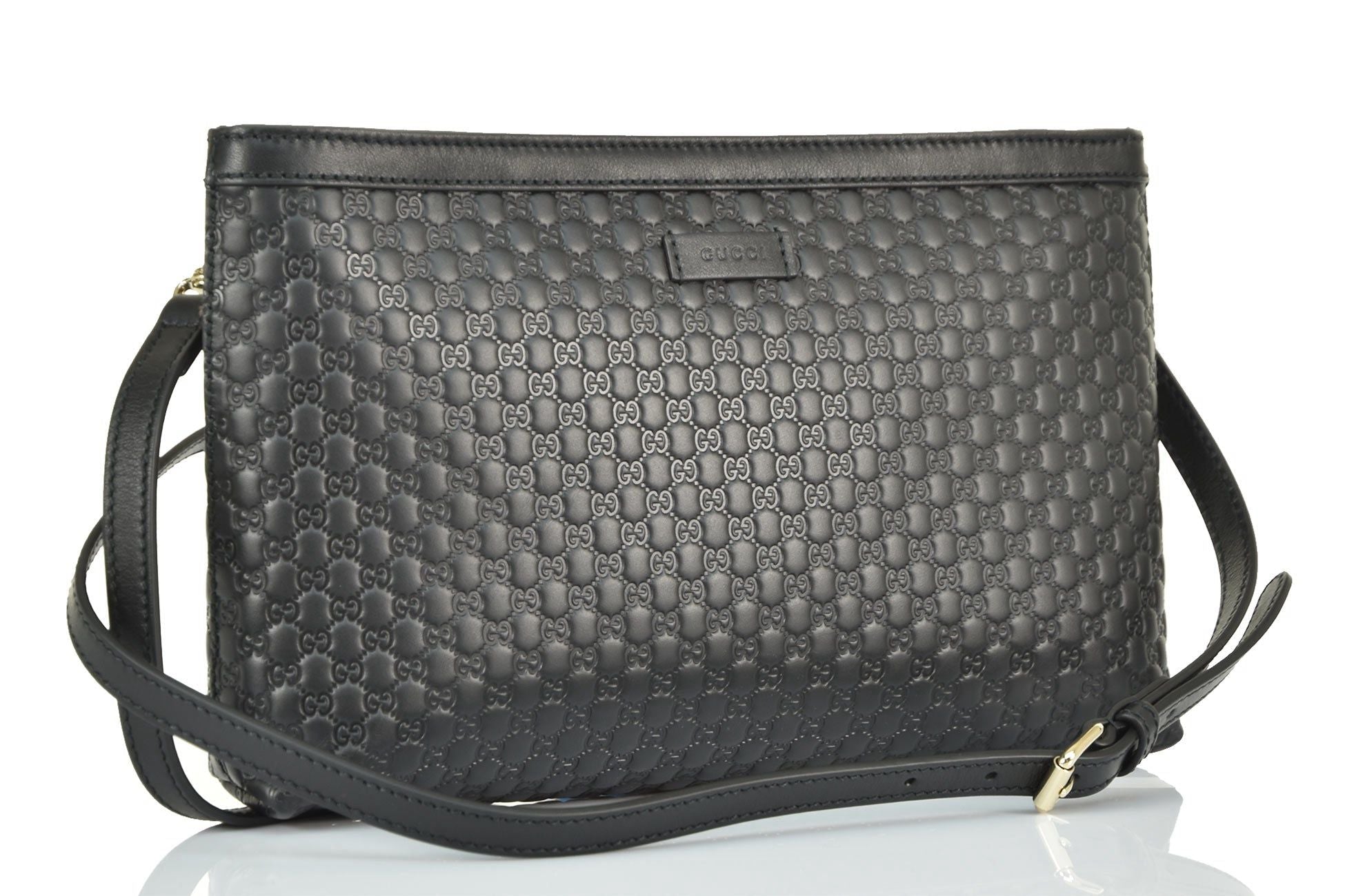 Bolso de mano y bandolera de piel Gucci Guccissima en color negro