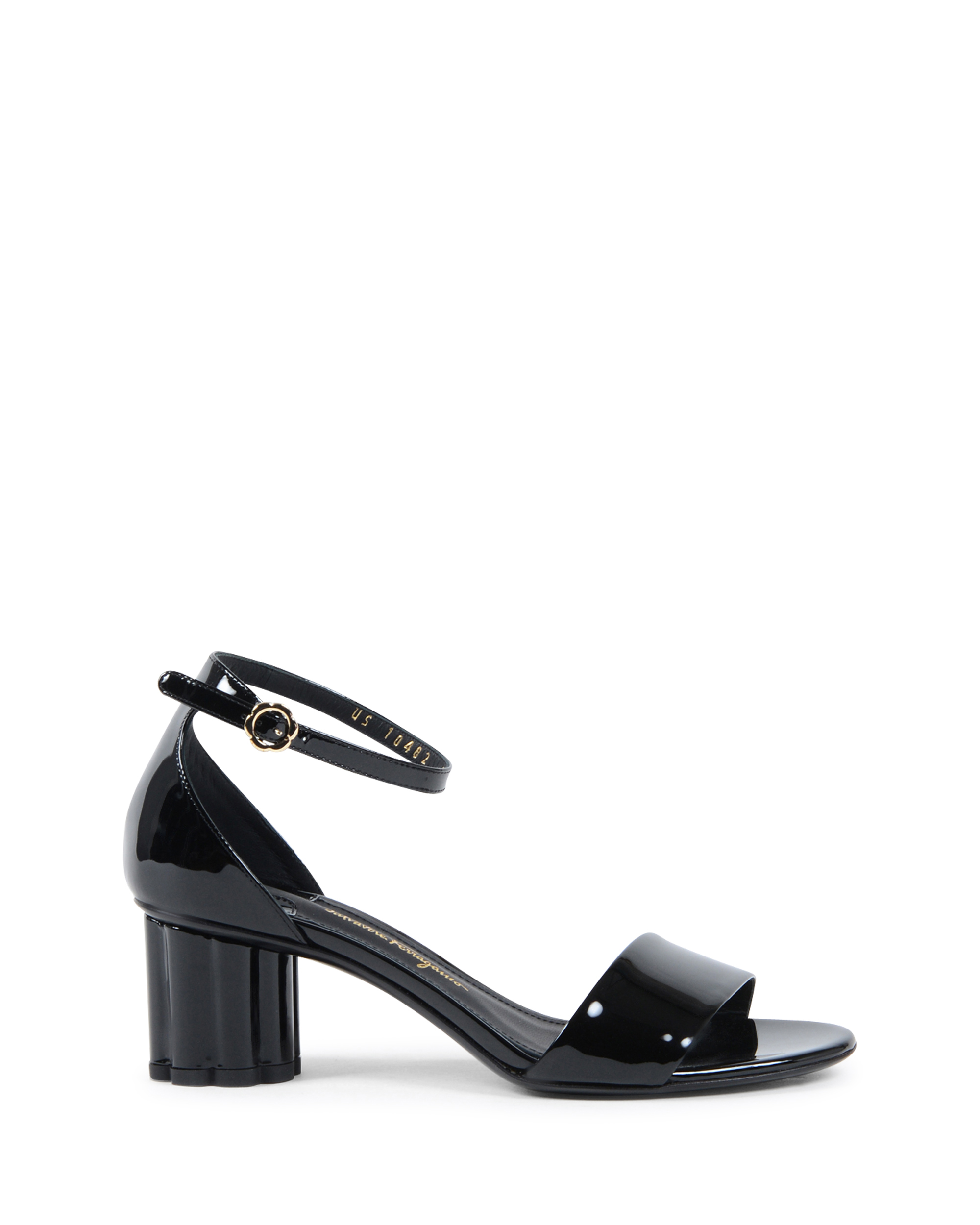 Salvatore Ferragamo Sandalia con correa al tobillo para mujer Negro ERACLEA