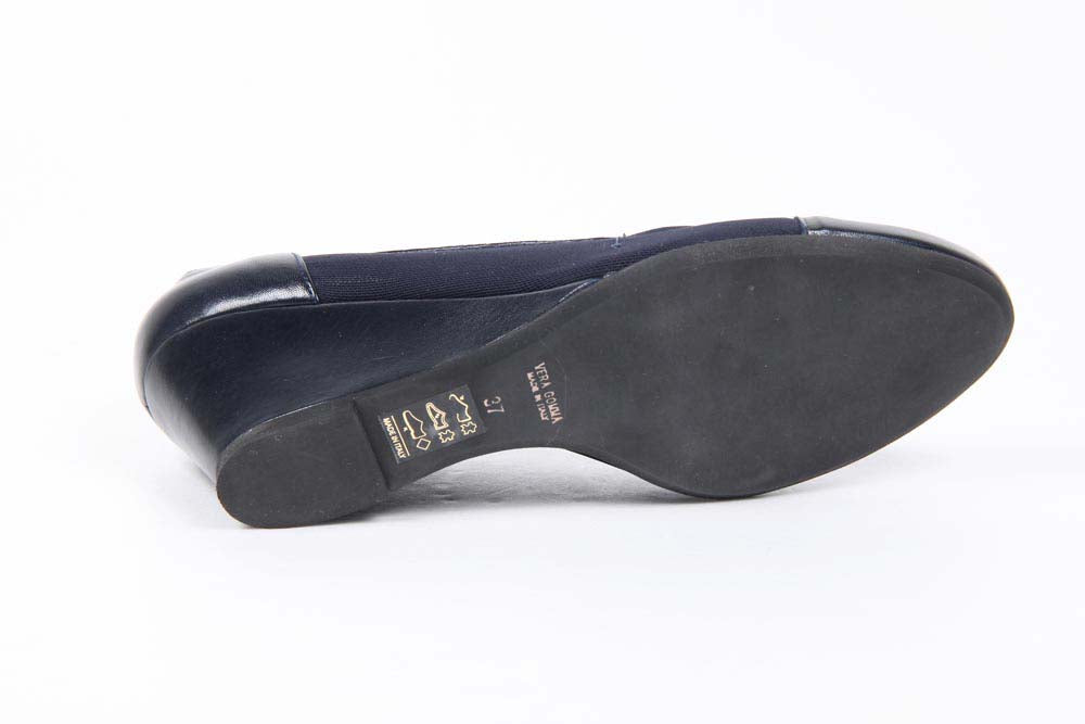 V 1969 Italia Zapatos de cuña para mujer 4356 480 TES TES ELASTICO RETE BLU
