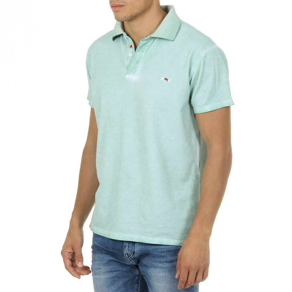 Polo Andrew Charles para hombre de manga corta verde SIMBA