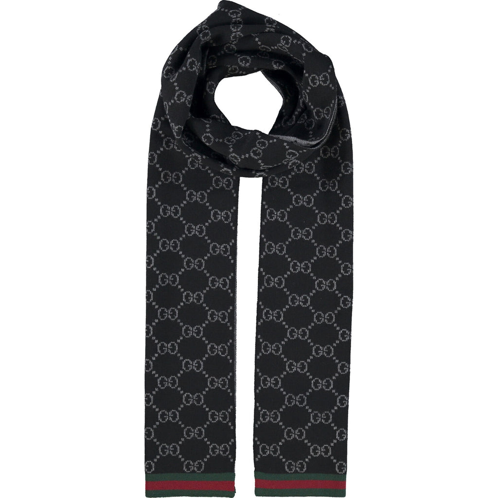 Bufanda Gucci para hombre 23x180 negra