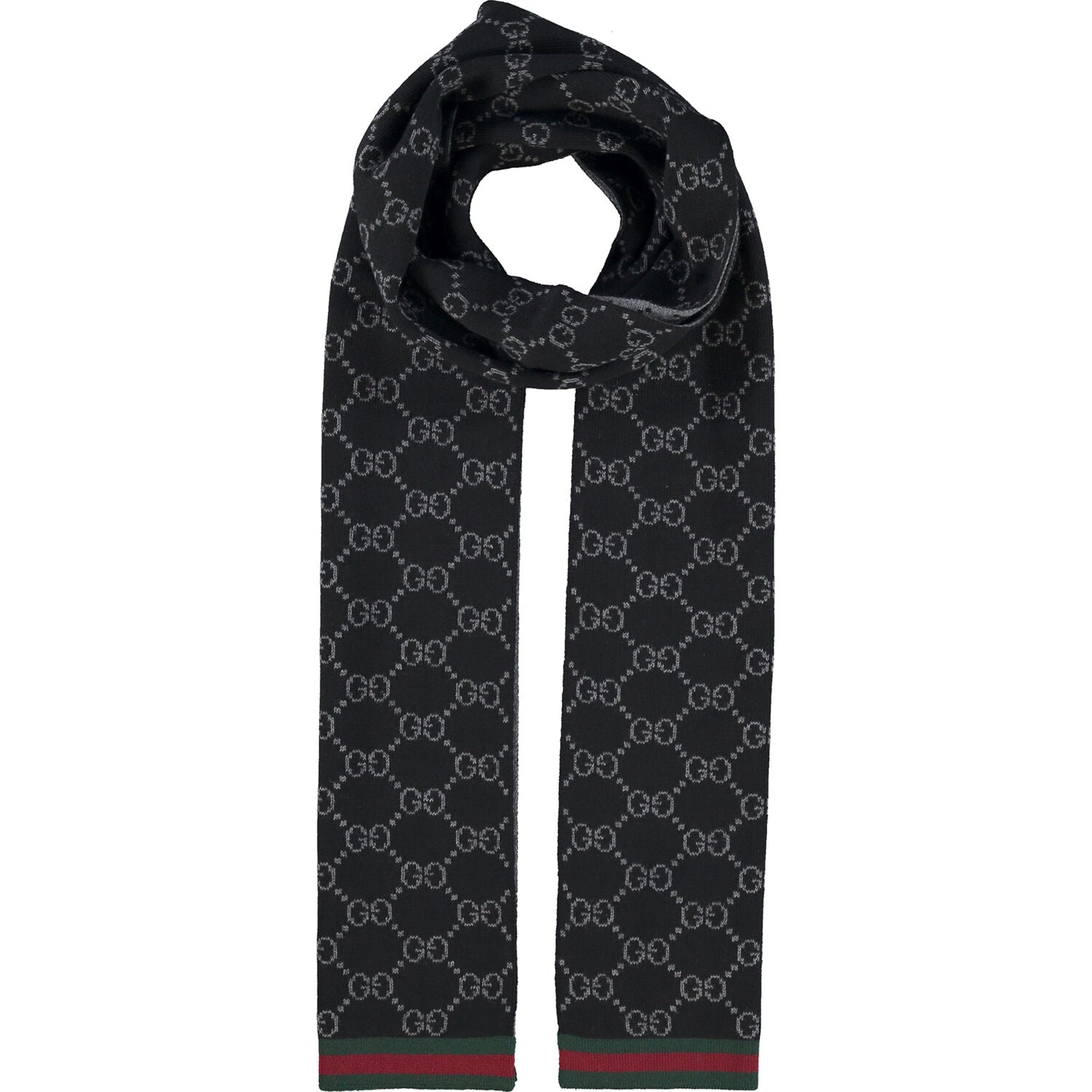 Bufanda Gucci para hombre 23x180 negra