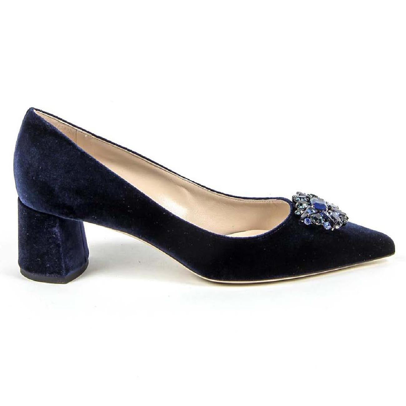 Zapatos de salón para mujer V 1969 Italia 3109244 VELLUTO BLU ROYAL