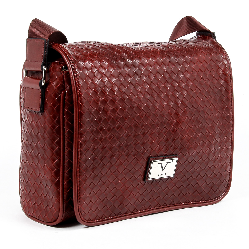 Bolso de mano para hombre V 1969 Italia rojo oscuro LEROY