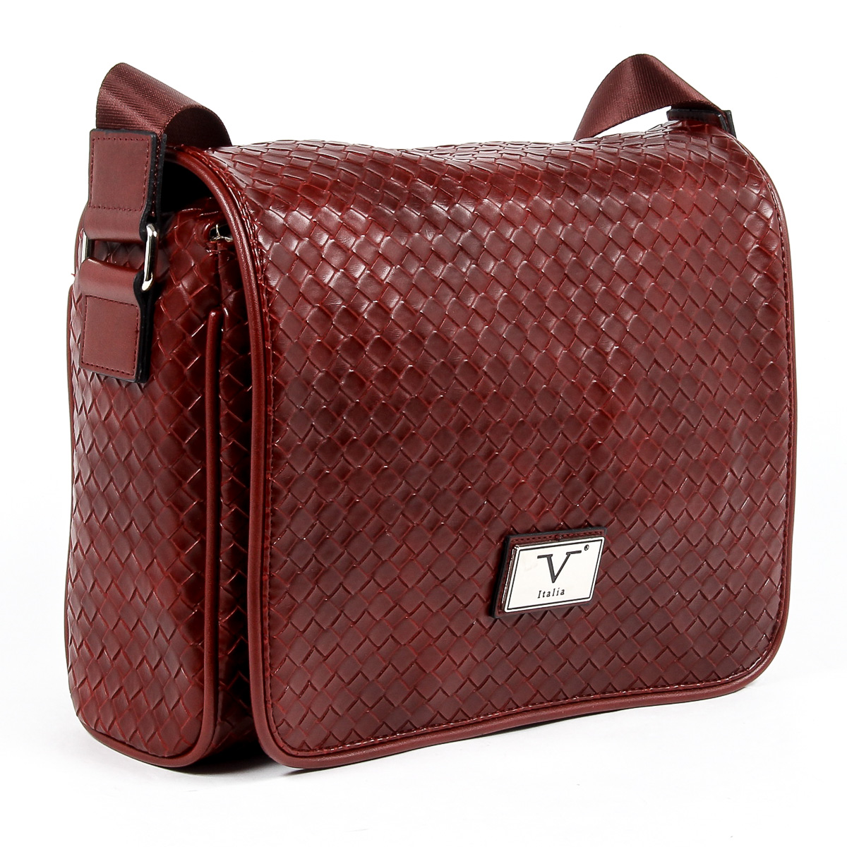 Bolso de mano para hombre V 1969 Italia rojo oscuro LEROY