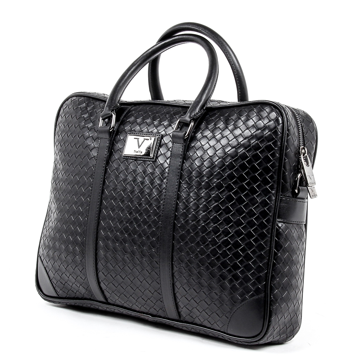 Bolso de mano para hombre V 1969 Italia negro EVAN