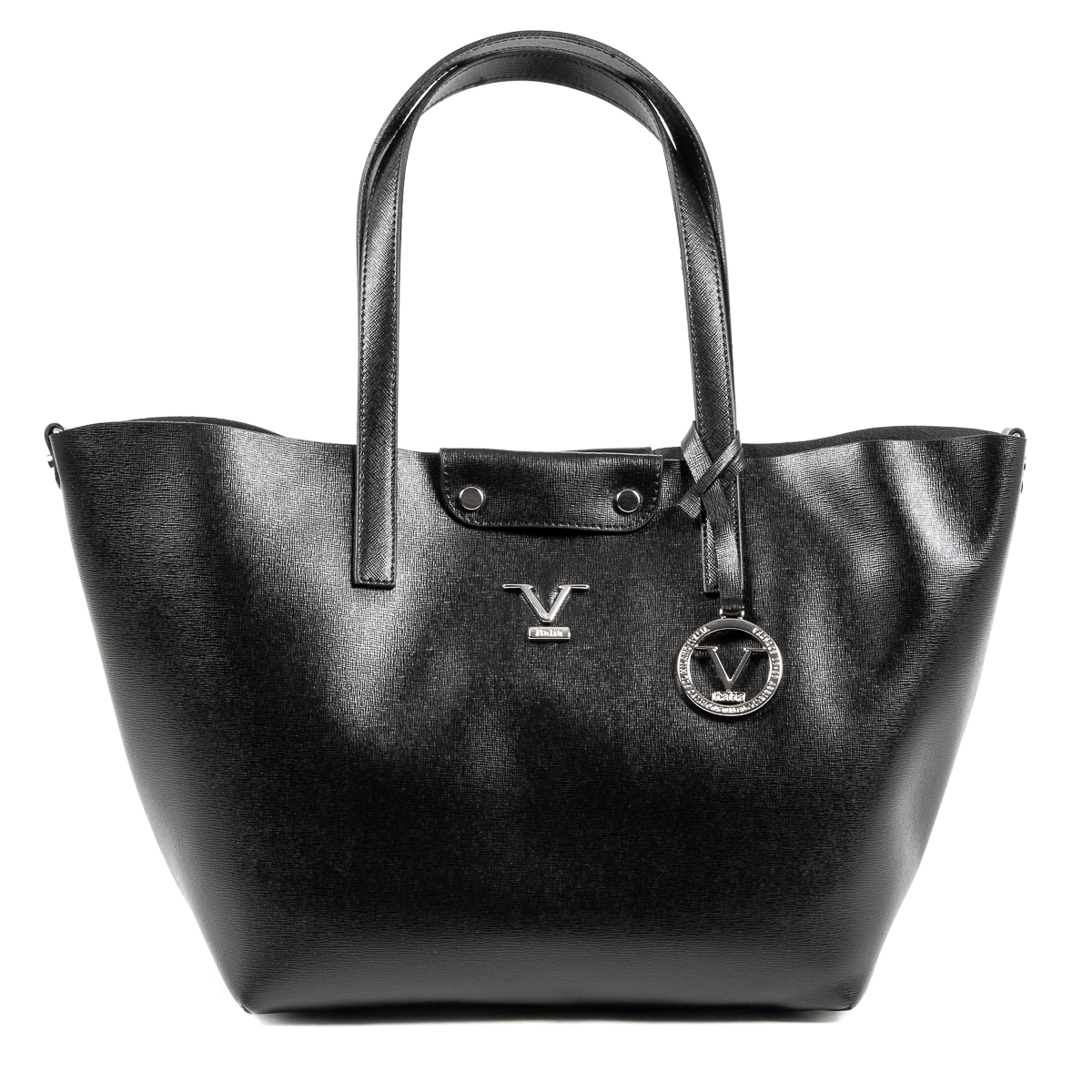 Bolso de mano para mujer V 1969 Italia en JERSEY negro